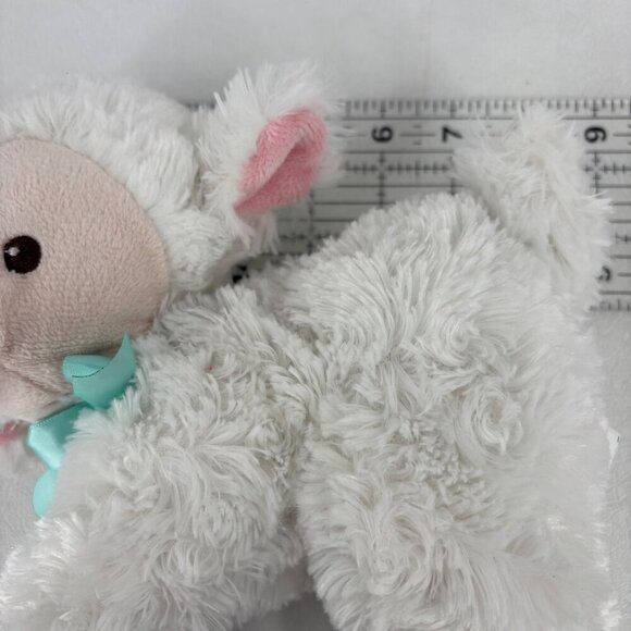 Garanimals White Lamb Plush Lovey Toy Baby Sheep Pink Face Green Bow 9 Inch - Picture 6 of 9